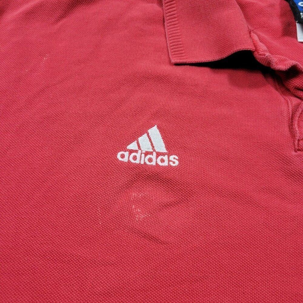 Vintage Adidas St. Louis Cardinals Polo Shirt Mens 2XL Red Short Sleeve Flaws* - Picture 3 of 9